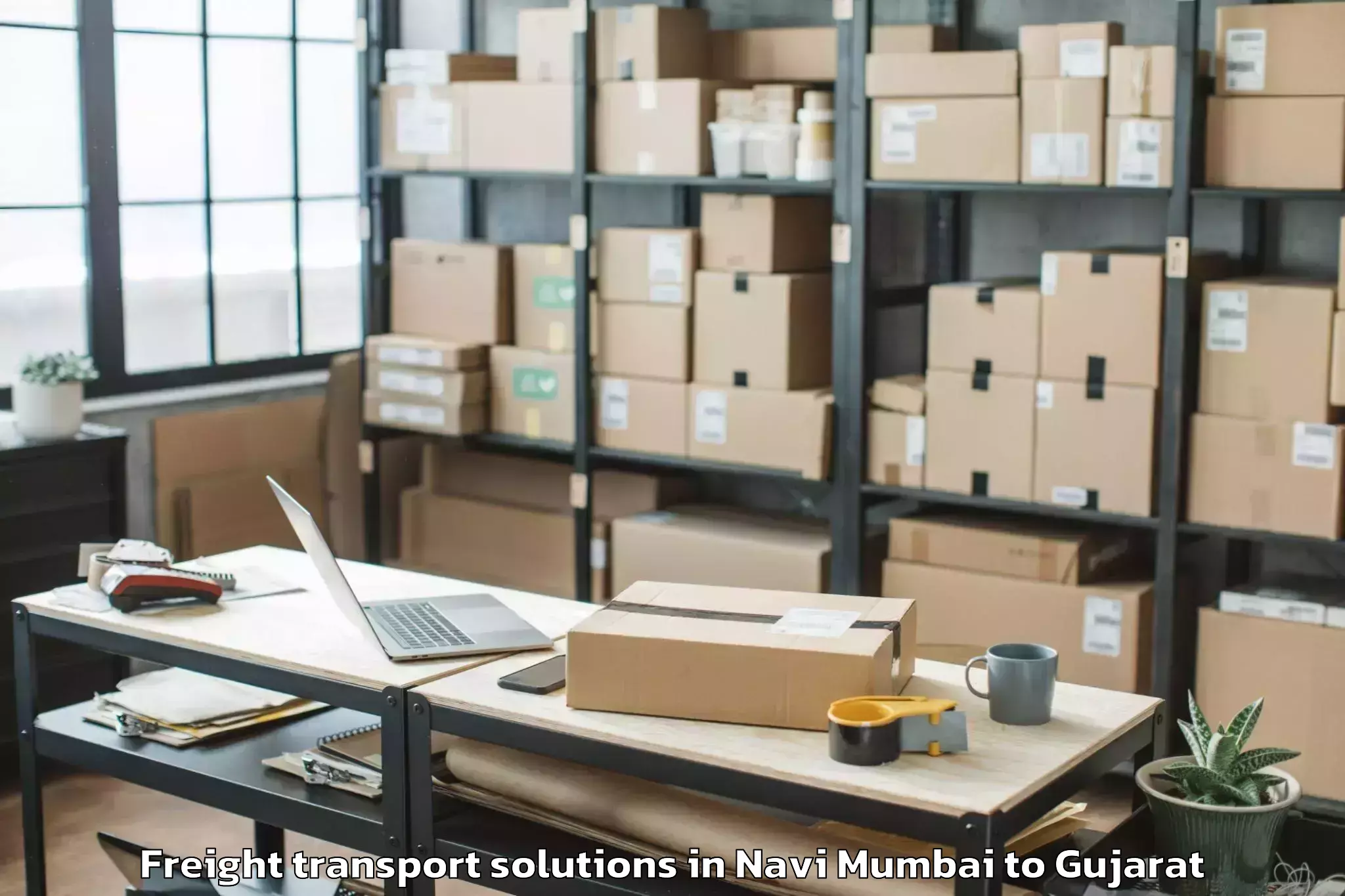 Book Navi Mumbai to Keshod Freight Transport Solutions Online